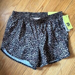 NWT Girls All in Motion Running Shorts Cheetah Size XL
